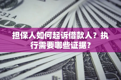 武汉担保人如何起诉借款人？执行需要哪些证据？