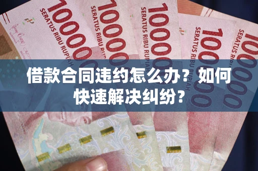 武汉借款合同违约怎么办？如何快速解决纠纷？
