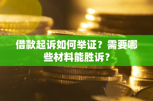 武汉借款起诉如何举证？需要哪些材料能胜诉？