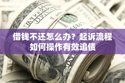 武汉借钱不还怎么办？起诉流程如何操作有效追债