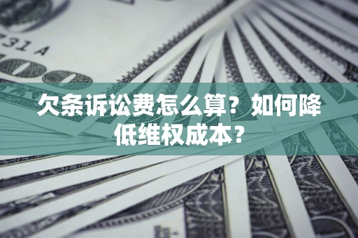武汉欠条诉讼费怎么算？如何降低维权成本？