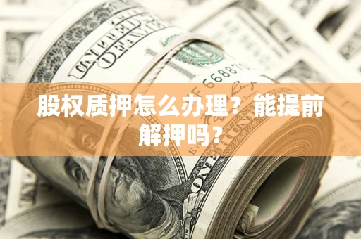 武汉股权质押怎么办理？能提前解押吗？