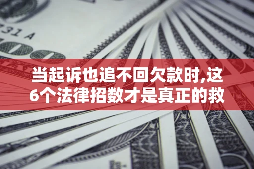 武汉当起诉也追不回欠款时,这6个法律招数才是真正的救命稻草
